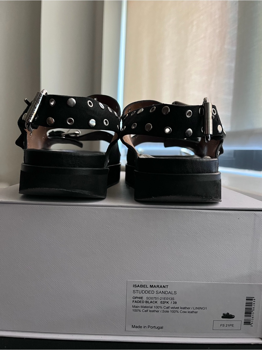 Isabel Marant Black Studded Double-Buckle Sandals - Picture 4 of 8